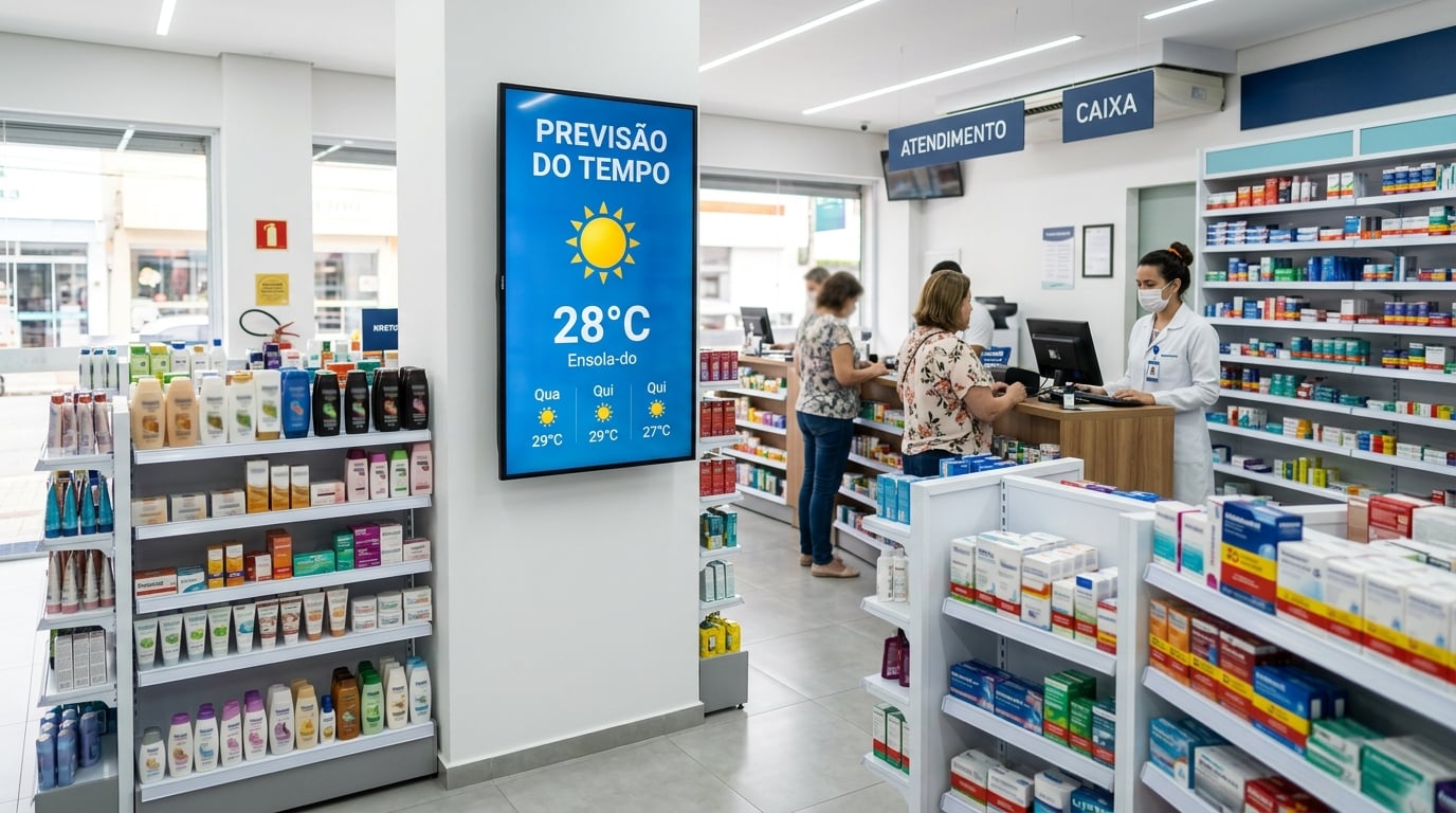Tela digital em farmácia